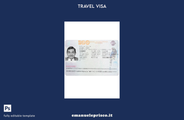 modello di visto per Taiwan in stile verificato
